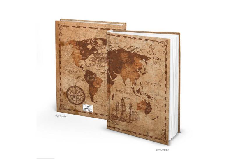Logbuch-Verlag Dekofigur DIN A4 Notizbuch vintage mit Weltkarten-Motiv braun Logbuch-Verlag Dekofigur DIN A4 Notizbuch vintage mit Weltkarten-Motiv braun von Logbuch-Verlag