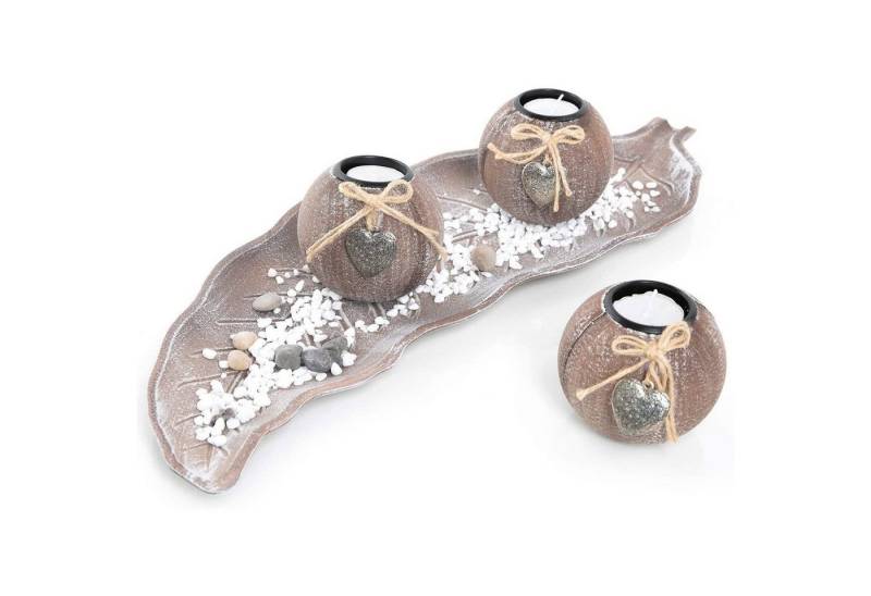 Logbuch-Verlag Dekofigur Dekoschale 51 cm mit Teelichthaltern & Dekosteinen - Deko Geschenkset Logbuch-Verlag Dekofigur Dekoschale 51 cm mit Teelichthaltern & Dekosteinen - Deko Geschenkset von Logbuch-Verlag