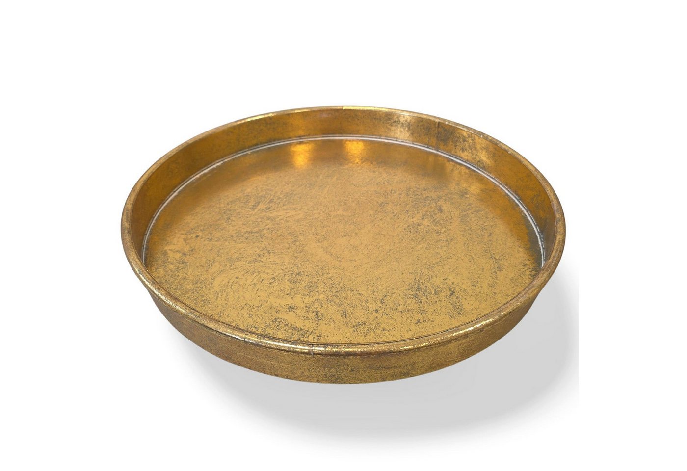 Logbuch-Verlag Dekofigur Dekoschale Metall gold rund 37x37x4 cm, Vintage Deko-Tablett für Logbuch-Verlag Dekofigur Dekoschale Metall gold rund 37x37x4 cm, Vintage Deko-Tablett für von Logbuch-Verlag