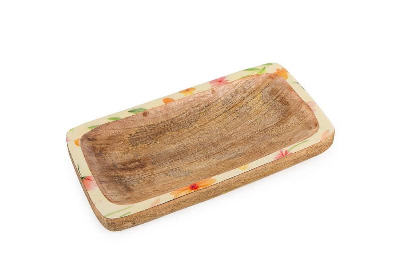 Logbuch-Verlag Dekofigur Dekoschale aus Holz mit Blumen Frühling Deko Tablett braun bunt Logbuch-Verlag Dekofigur Dekoschale aus Holz mit Blumen Frühling Deko Tablett braun bunt von Logbuch-Verlag