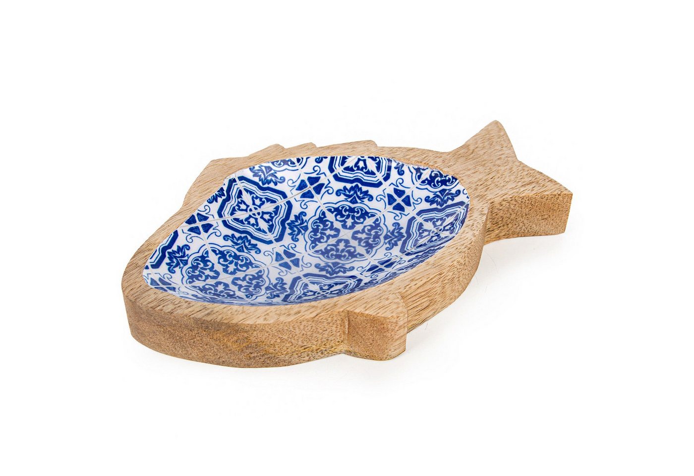 Logbuch-Verlag Dekofigur Fisch Dekoschale aus Holz blau weiß Schale in maritimen Design Logbuch-Verlag Dekofigur Fisch Dekoschale aus Holz blau weiß Schale in maritimen Design von Logbuch-Verlag
