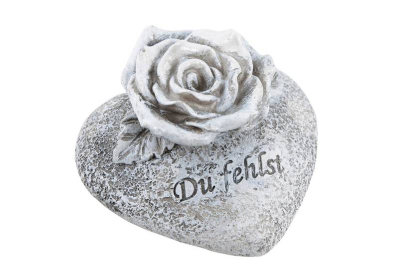 Logbuch-Verlag Dekofigur Grabdeko Herz mit Rose Du fehlst 10 cm wetterfestes Dekoherz Logbuch-Verlag Dekofigur Grabdeko Herz mit Rose Du fehlst 10 cm wetterfestes Dekoherz von Logbuch-Verlag
