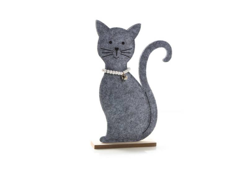 Logbuch-Verlag Dekofigur Graue Deko Katze - 18 cm aus Filz - Katzenfigur zum Hinstellen Logbuch-Verlag Dekofigur Graue Deko Katze - 18 cm aus Filz - Katzenfigur zum Hinstellen von Logbuch-Verlag