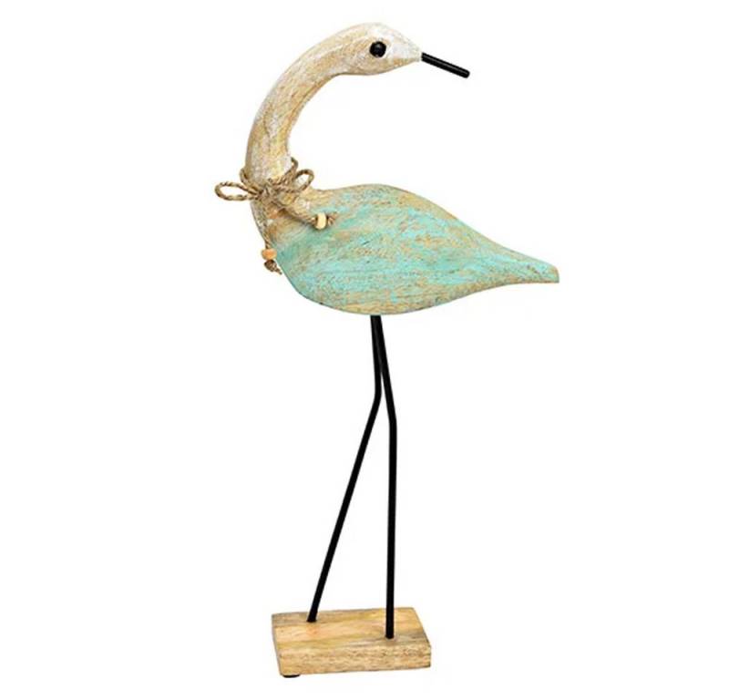 Logbuch-Verlag Dekofigur Große Storch Figur aus Holz 42 cm (1 St), als Deko oder Geschenk zur Geburt von Logbuch-Verlag
