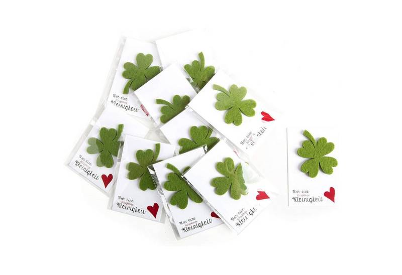 Logbuch-Verlag Dekofigur Grüne Glückskleeblätter & Nur eine klitzekleine Kleinigkeit Kärtchen - von Logbuch-Verlag