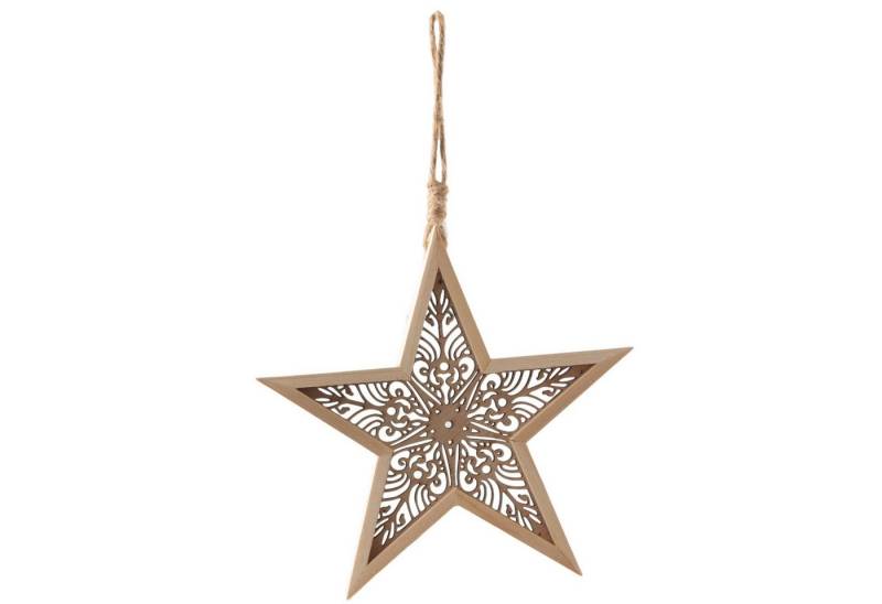 Logbuch-Verlag Dekofigur Hänger Stern Holz MDF 19,5 cm Natur mit Lasercut-Ornament Logbuch-Verlag Dekofigur Hänger Stern Holz MDF 19,5 cm Natur mit Lasercut-Ornament von Logbuch-Verlag