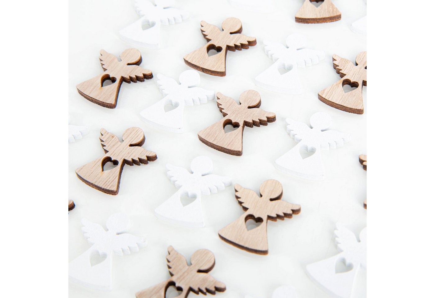 Logbuch-Verlag Dekofigur Holzengel Schutzengel, 24 Stück, 3 cm, weiß und natur braun Logbuch-Verlag Dekofigur Holzengel Schutzengel, 24 Stück, 3 cm, weiß und natur braun von Logbuch-Verlag