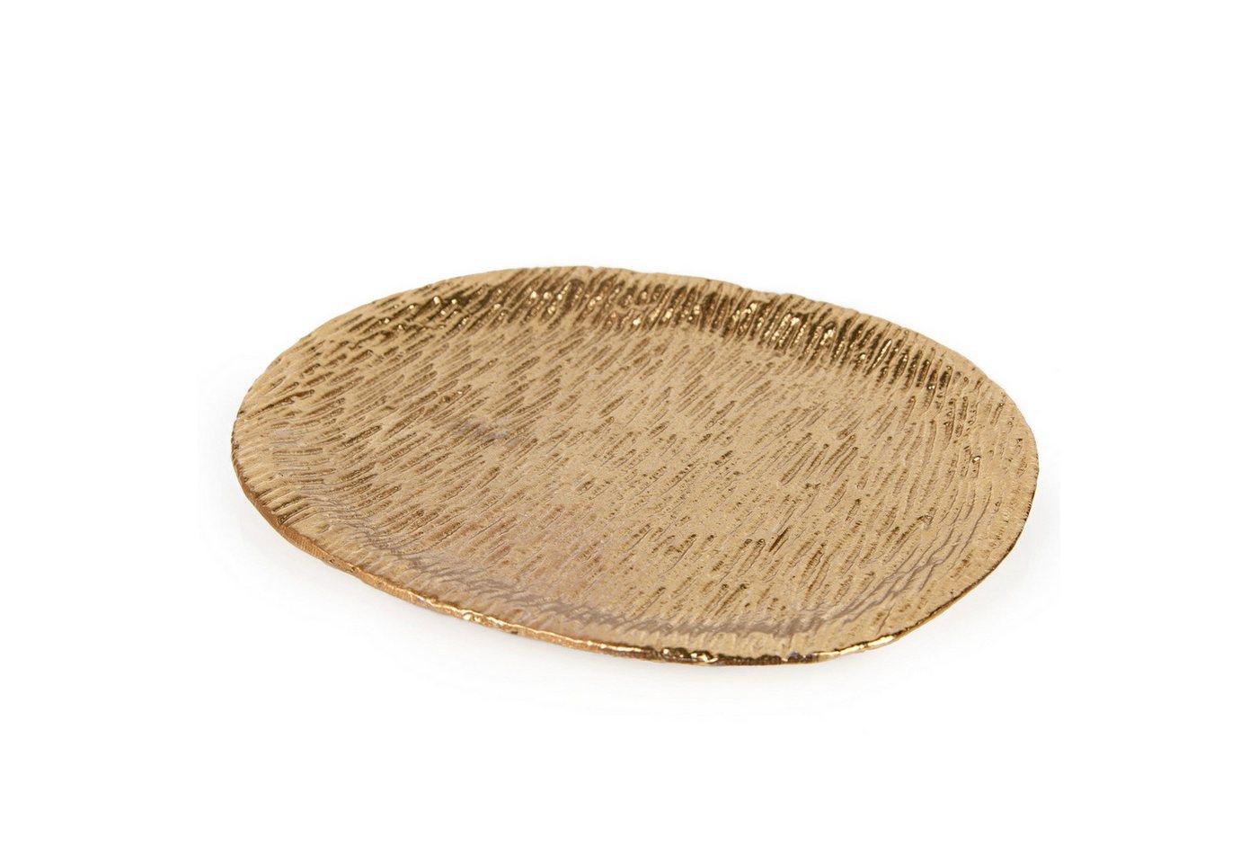 Logbuch-Verlag Dekofigur Kleine goldfarbene Dekoschale aus Aluminium 17 x 14 x 0,5 cm von Logbuch-Verlag