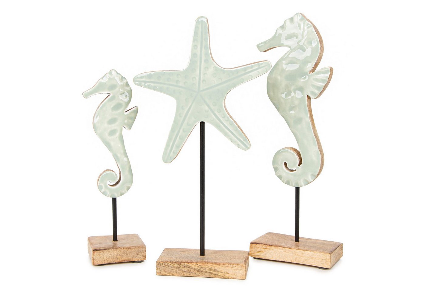 Logbuch-Verlag Dekofigur Maritime Deko Figuren aus Holz 3er Set Seepferdchen + Seestern Logbuch-Verlag Dekofigur Maritime Deko Figuren aus Holz 3er Set Seepferdchen + Seestern von Logbuch-Verlag