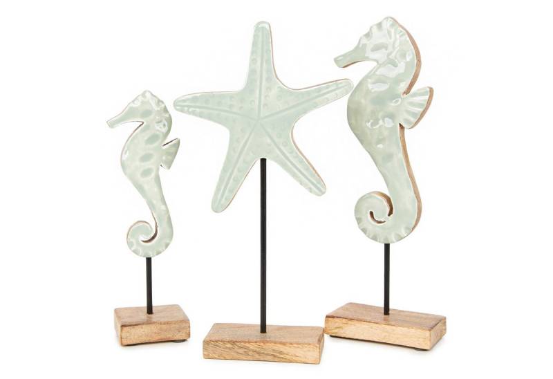 Logbuch-Verlag Dekofigur Maritime Deko Figuren aus Holz 3er Set Seepferdchen + Seestern Logbuch-Verlag Dekofigur Maritime Deko Figuren aus Holz 3er Set Seepferdchen + Seestern von Logbuch-Verlag