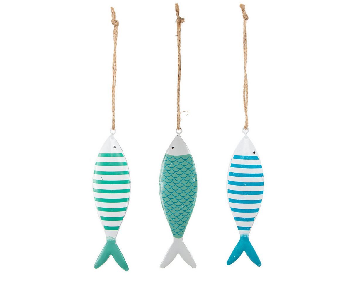 Logbuch-Verlag Dekofigur Maritime Fischanhänger mit Band in 12 cm aus Metall in weiß türkis Logbuch-Verlag Dekofigur Maritime Fischanhänger mit Band in 12 cm aus Metall in weiß türkis von Logbuch-Verlag