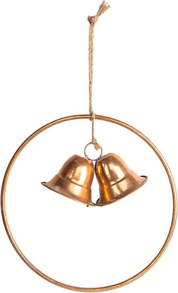 Logbuch-Verlag Dekofigur Metall Ring mit Glocken kupferfarben Gold - für Tür & Wand Ø 38 cm Logbuch-Verlag Dekofigur Metall Ring mit Glocken kupferfarben Gold - für Tür & Wand Ø 38 cm von Logbuch-Verlag