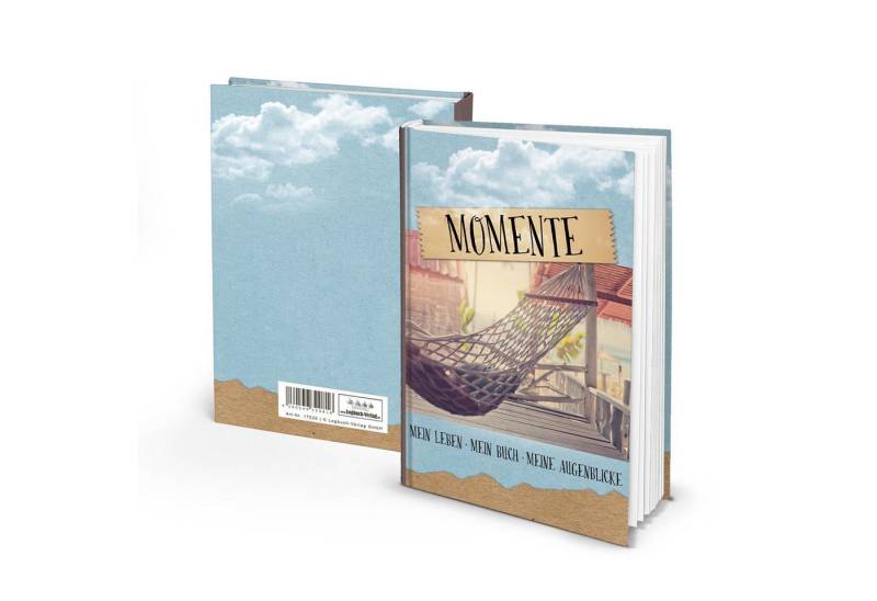 Logbuch-Verlag Dekofigur Notizbuch Reisebuch DIN A5 MOMENTE - Hängematte Reisetagebuch liniert von Logbuch-Verlag