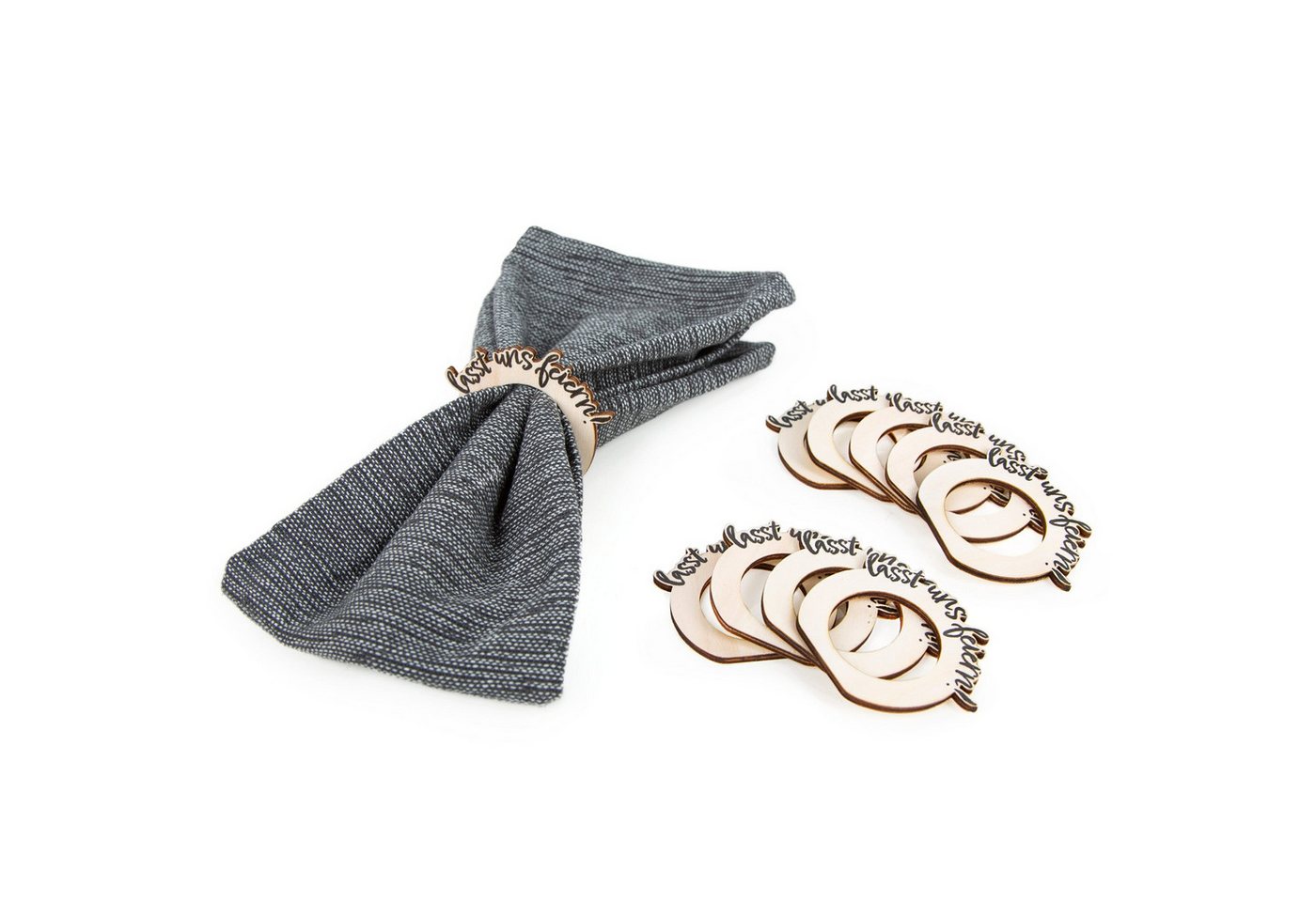 Logbuch-Verlag Dekofigur Party Serviettenringe "lasst uns feiern" aus Holz 10 Serviettenhalter Logbuch-Verlag Dekofigur Party Serviettenringe "lasst uns feiern" aus Holz 10 Serviettenhalter von Logbuch-Verlag