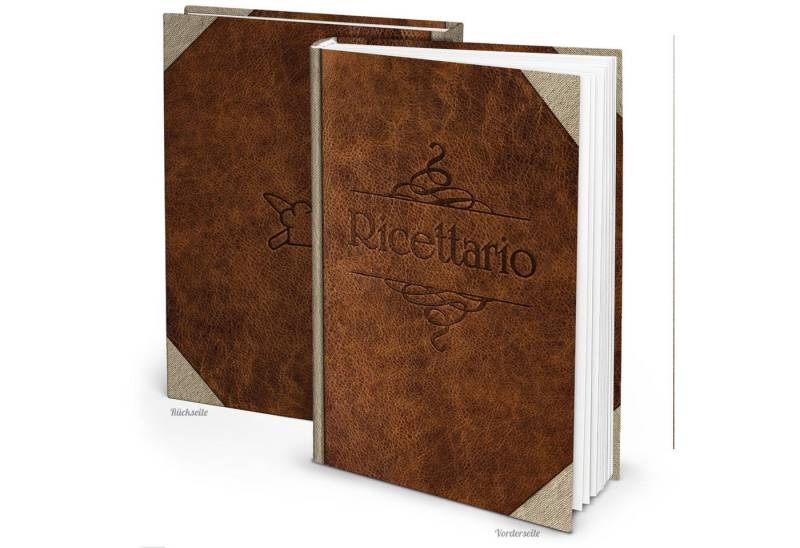 Logbuch-Verlag Dekofigur Rezeptbuch leer blanko mit italienischem Titel RICETTARIO A4 - von Logbuch-Verlag