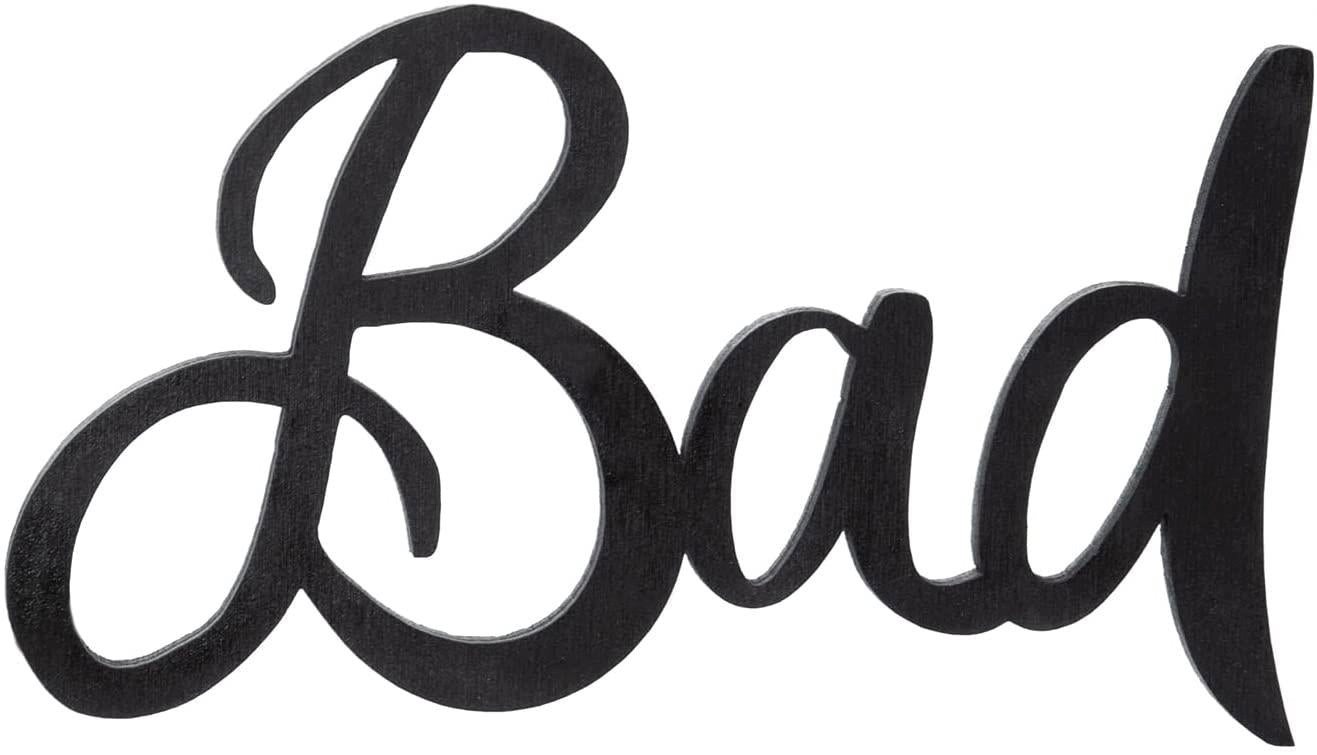 Logbuch-Verlag Dekofigur Schriftzug Bad Türschild aus Holz schwarz Badezimmer von Logbuch-Verlag