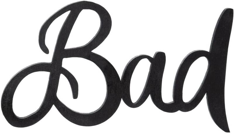 Logbuch-Verlag Dekofigur Schriftzug Bad Türschild aus Holz schwarz Badezimmer von Logbuch-Verlag