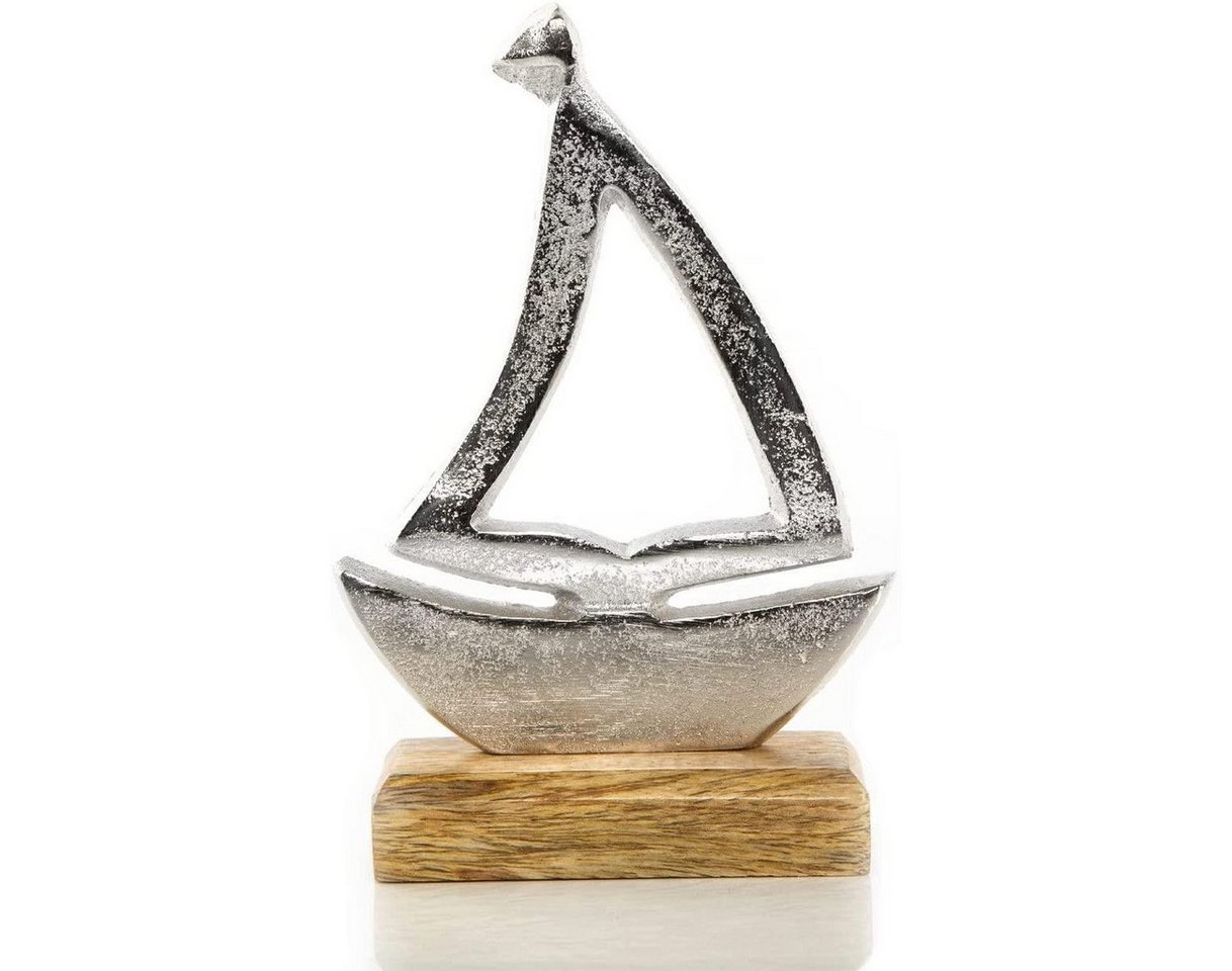 Logbuch-Verlag Dekofigur Segelboot Figur Silber braun aus Metall & Holz - Bootsfigur 19 cm Logbuch-Verlag Dekofigur Segelboot Figur Silber braun aus Metall & Holz - Bootsfigur 19 cm von Logbuch-Verlag