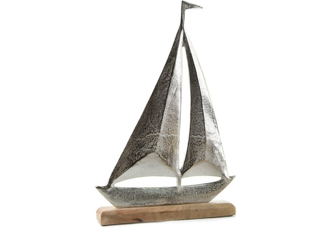 Logbuch-Verlag Dekofigur Segelboot Figur aus Metall & Holz Silber braun - Maritime Deko Logbuch-Verlag Dekofigur Segelboot Figur aus Metall & Holz Silber braun - Maritime Deko von Logbuch-Verlag