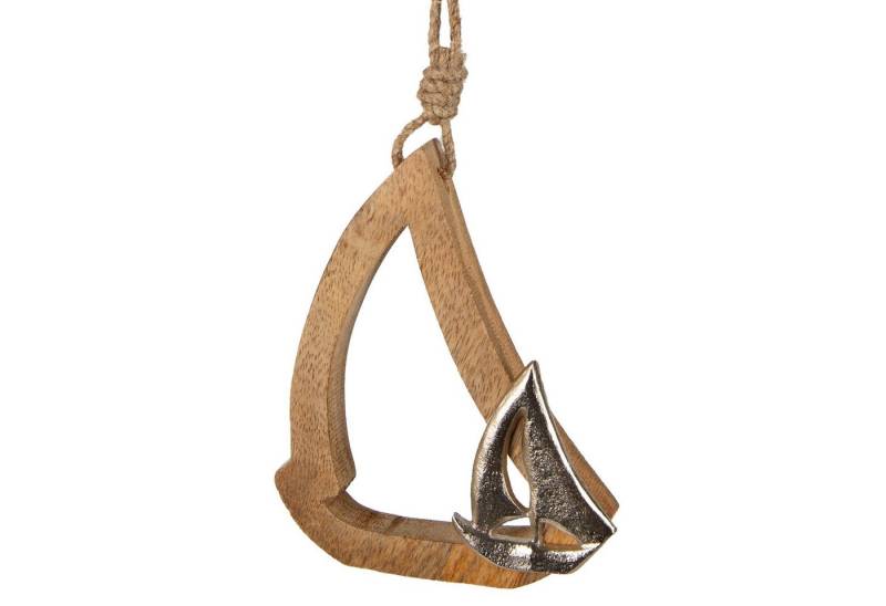 Logbuch-Verlag Dekofigur Segelboot aus Holz zum Aufhängen 13 x 11 cm mit Schnur maritime Deko von Logbuch-Verlag