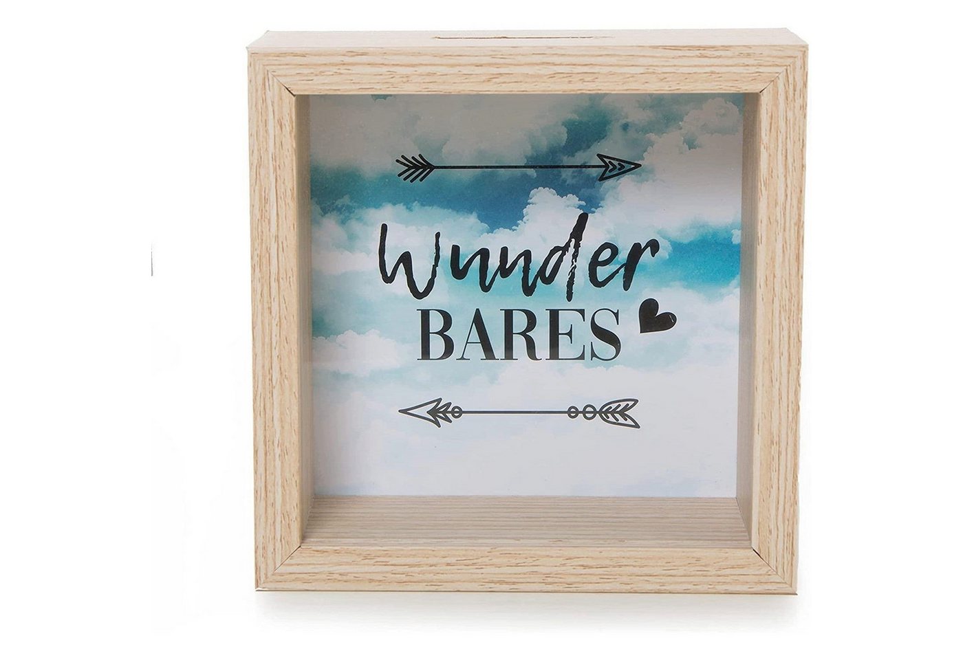 Logbuch-Verlag Dekofigur Spardose aus Holz & Glas WUNDERBARES - Sparbüchse mit Fenster von Logbuch-Verlag