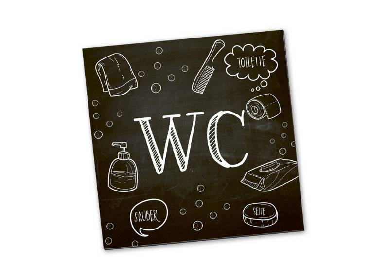 Logbuch-Verlag Dekofigur WC-Schild Toiletten-Schild schwarz weiß Tafelkreide-Look Türschild von Logbuch-Verlag