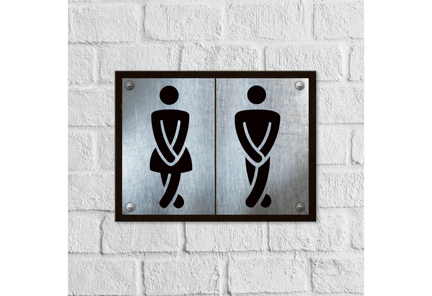 Logbuch-Verlag Dekofigur WC Schild Türschild modern schwarz grau Mann Frau gemischt Toilette von Logbuch-Verlag