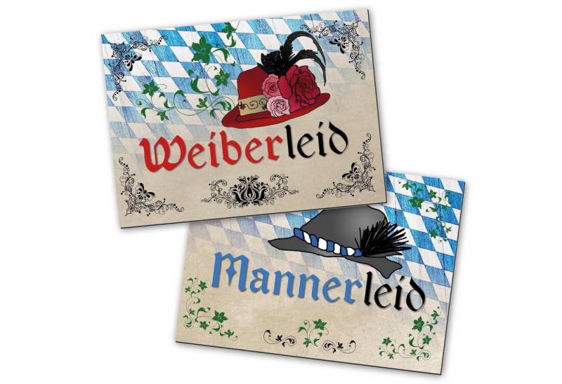 Logbuch-Verlag Dekofigur WC-Schilder Set bayerisch Weiberleid + Mannerleid WC Schild Bayern von Logbuch-Verlag
