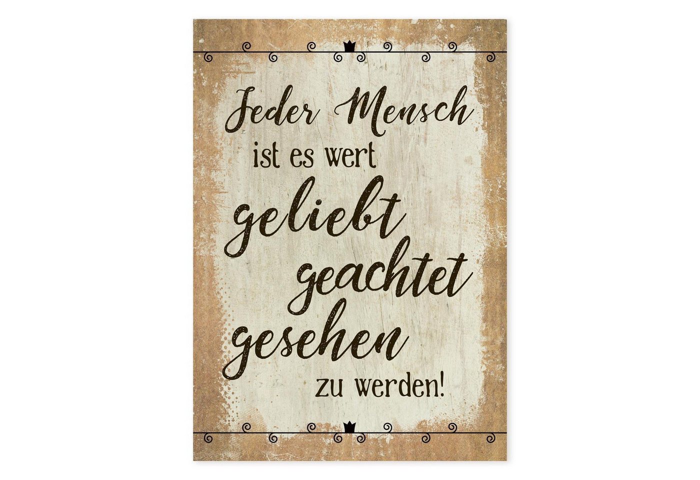 Logbuch-Verlag Dekofigur Wandbild Alu Dibond gold beige Deko Bild für die Wand 21 x 30 cm - von Logbuch-Verlag