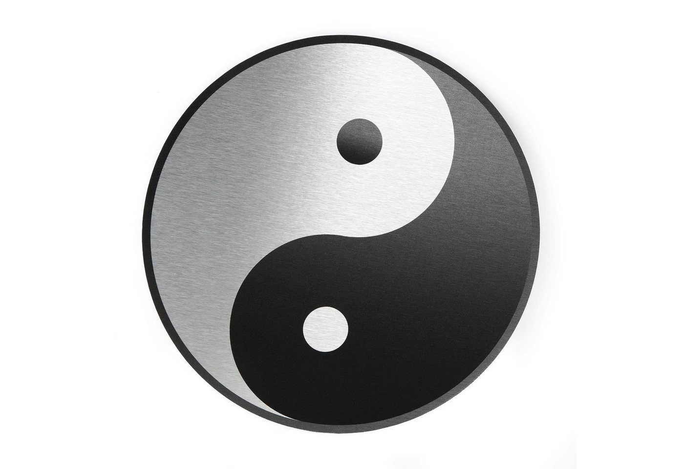 Logbuch-Verlag Dekofigur Wandbild zum Aufhängen schwarz weiß Yin und Yang 25 cm - Symbol von Logbuch-Verlag