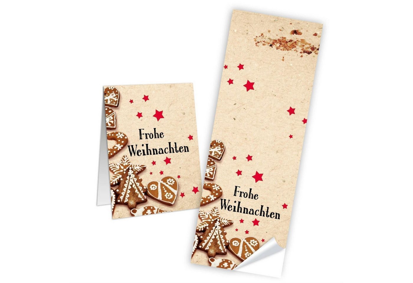 Logbuch-Verlag Dekofigur Weihnachtsaufkleber FROHE WEIHNACHTEN 100 Stück 5 x 14,8 cm rot beige von Logbuch-Verlag