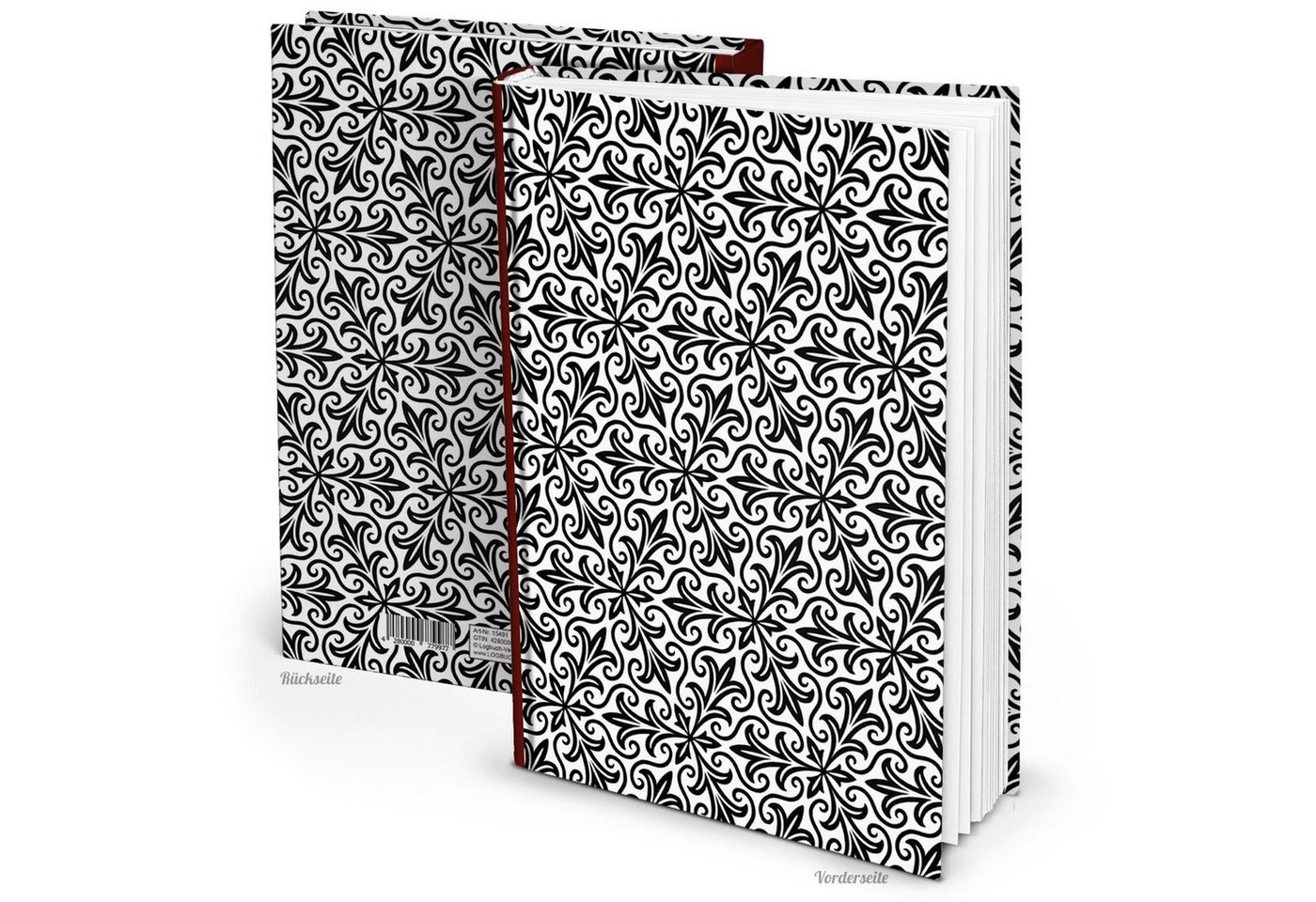 Logbuch-Verlag Dekofigur XXL Notizbuch DIN A4 Hardcover schwarz weiß mit orientalischem Muster von Logbuch-Verlag
