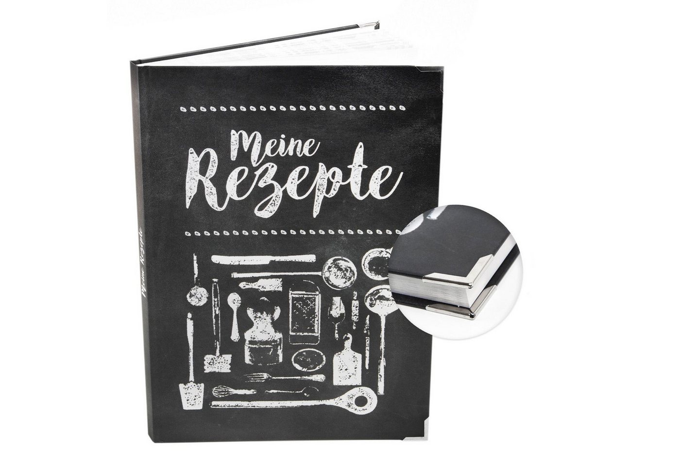 Logbuch-Verlag Dekofigur XXL Rezeptbuch zum Selberschreiben MEINE REZEPTE in DIN A4 - Notizbuch von Logbuch-Verlag