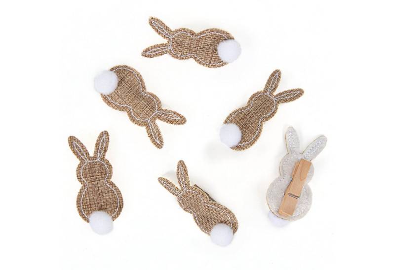 Logbuch-Verlag Dekofigur 6 Ostern Dekoklammern Osterhase Clips aus Holz & Jute braun Natur 3,5 Logbuch-Verlag Dekofigur 6 Ostern Dekoklammern Osterhase Clips aus Holz & Jute braun Natur 3,5 von Logbuch-Verlag