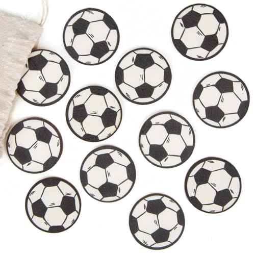 Logbuch-Verlag Fußball Deko Set 12 kleine Fußbälle flach aus Holz Partydeko Geburtstag Fußballdeko Fußballfeier Tischdeko Ø 3,8 cm Logbuch-Verlag Fußball Deko Set 12 kleine Fußbälle flach aus Holz Partydeko Geburtstag Fußballdeko Fußballfeier Tischdeko Ø 3,8 cm von Logbuch-Verlag
