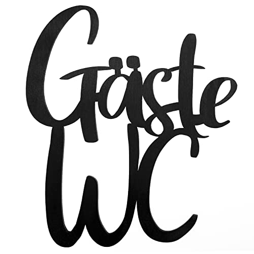 Logbuch-Verlag Gäste-WC Türschild aus Holz 20 cm WC-Schild Gästetoilette Gästebad Tür Deko schwarz Logbuch-Verlag Gäste-WC Türschild aus Holz 20 cm WC-Schild Gästetoilette Gästebad Tür Deko schwarz von Logbuch-Verlag