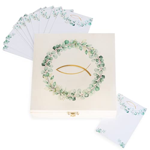 Logbuch-Verlag Gästebuch Kartenbox Kommunion Taufe Firmung 18,5 cm Holzbox Eukalyptus Fisch mit 25 Kärtchen Logbuch-Verlag Gästebuch Kartenbox Kommunion Taufe Firmung 18,5 cm Holzbox Eukalyptus Fisch mit 25 Kärtchen von Logbuch-Verlag