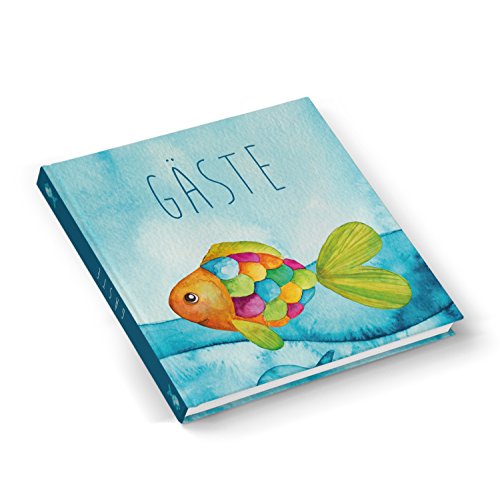 Logbuch-Verlag Gästebuch Kinder Fisch Regenbogenfisch quadratisch 21 x 21 cm Taufe Kommunion Geburtstag Mädchen Junge maritim blau türkis Logbuch-Verlag Gästebuch Kinder Fisch Regenbogenfisch quadratisch 21 x 21 cm Taufe Kommunion Geburtstag Mädchen Junge maritim blau türkis von Logbuch-Verlag