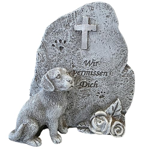 Logbuch-Verlag Gedenkstein Hund Grau „Wir vermissen Dich“ – Grabstein Tiergrab Trauerdeko für Hunde aus Polyresin, wetterfest 11x10 cm Logbuch-Verlag Gedenkstein Hund Grau „Wir vermissen Dich“ – Grabstein Tiergrab Trauerdeko für Hunde aus Polyresin, wetterfest 11x10 cm von Logbuch-Verlag