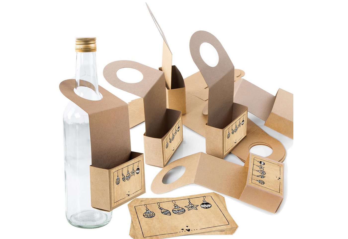 Logbuch-Verlag Geschenkbox 10 braune Flaschenanhänger zum Befüllen + Weihnachtsaufkleber zum Logbuch-Verlag Geschenkbox 10 braune Flaschenanhänger zum Befüllen + Weihnachtsaufkleber zum von Logbuch-Verlag