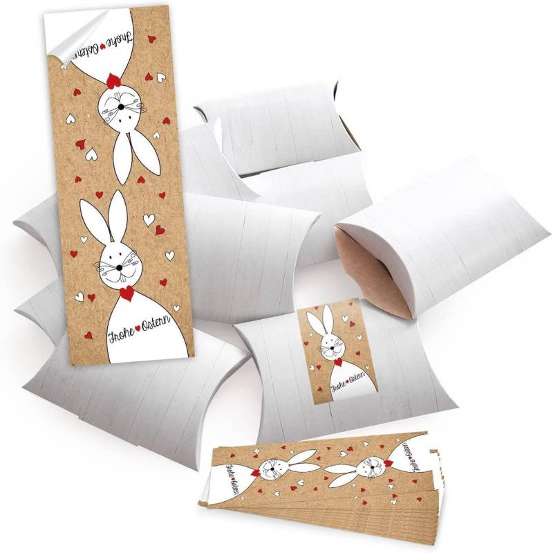 Logbuch-Verlag Geschenkbox 10 kleine Geschenkboxen Holz Optik weiß 14,5 x 10,5 cm ca. 3 cm + 10 von Logbuch-Verlag