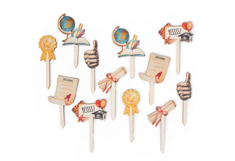 Logbuch-Verlag Geschenkbox 12 Muffinstecker Schulabschluss Abitur 10 cm (12 St), Tortendeko von Logbuch-Verlag