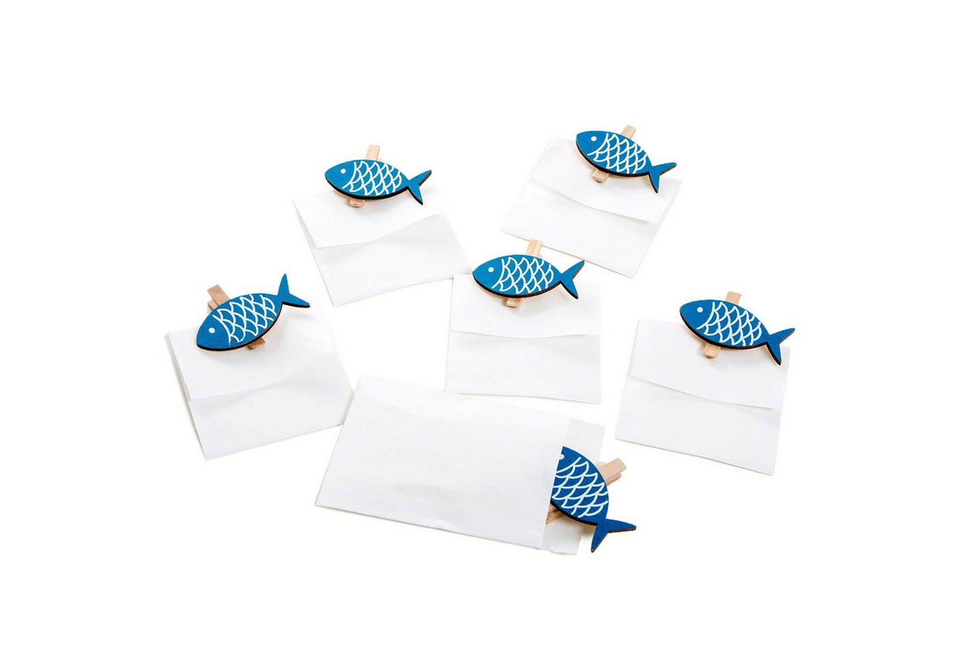 Logbuch-Verlag Geschenkbox 12 kleine weiße Papiertüten in 7,5 x 10 cm + 12 blau weiß maritime Logbuch-Verlag Geschenkbox 12 kleine weiße Papiertüten in 7,5 x 10 cm + 12 blau weiß maritime von Logbuch-Verlag