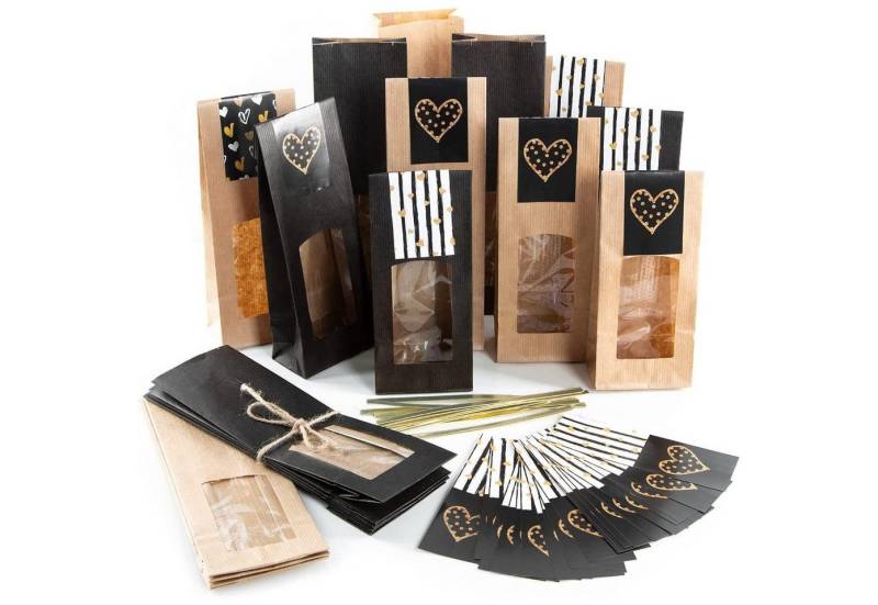 Logbuch-Verlag Dekofigur 20 Geschenktüten mit Fenster - schwarz + braun + Geschenkaufkleber Logbuch-Verlag Dekofigur 20 Geschenktüten mit Fenster - schwarz + braun + Geschenkaufkleber von Logbuch-Verlag