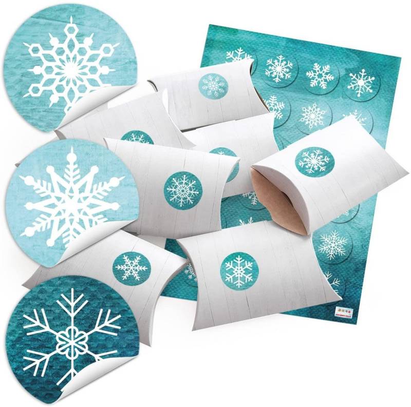 Logbuch-Verlag Geschenkbox 24 Geschenkschachteln Geschenk-Boxen Kartons Holz Optik weiß 14,5 x von Logbuch-Verlag