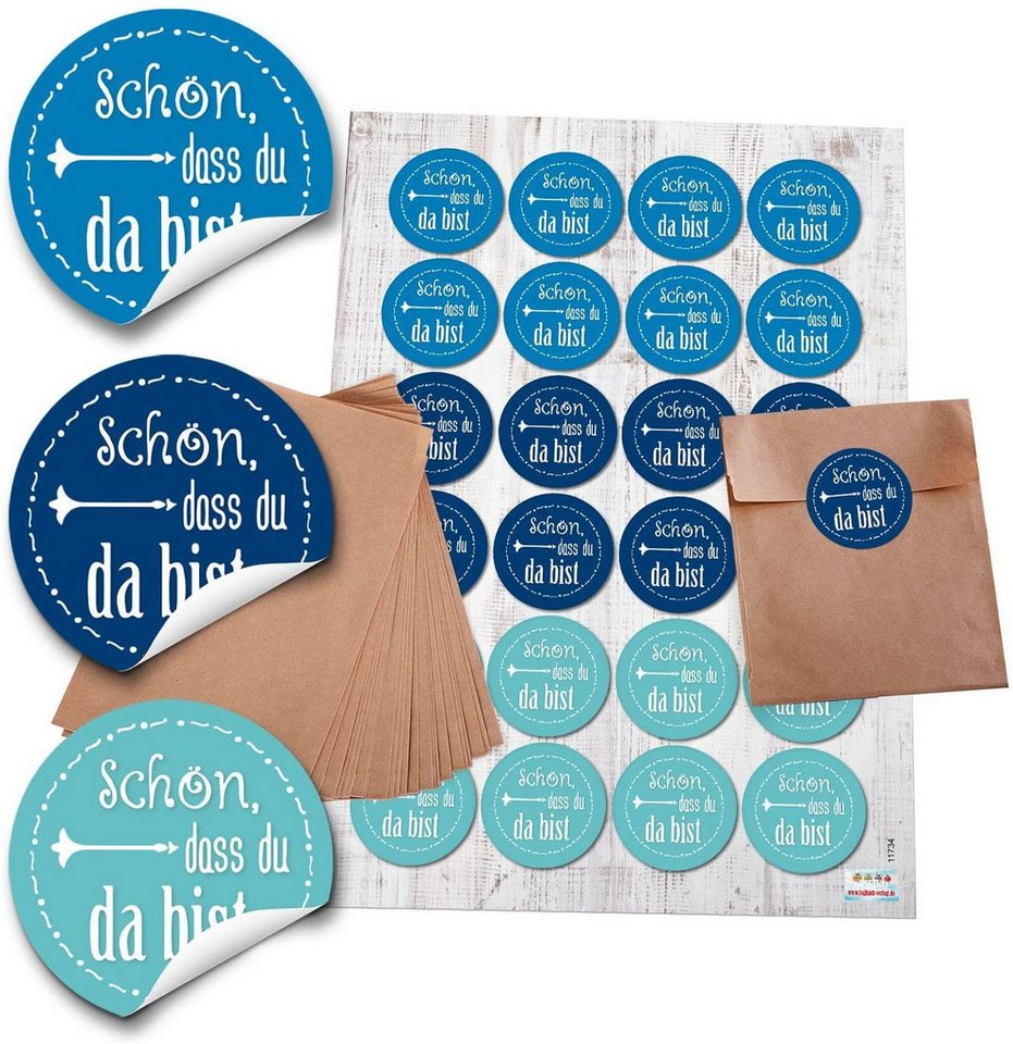 Logbuch-Verlag Geschenkbox 24 braune Mini-Papiertüten + Aufkleber „Schön, dass du da bist“ – Rosa Logbuch-Verlag Geschenkbox 24 braune Mini-Papiertüten + Aufkleber „Schön, dass du da bist“ – Rosa von Logbuch-Verlag