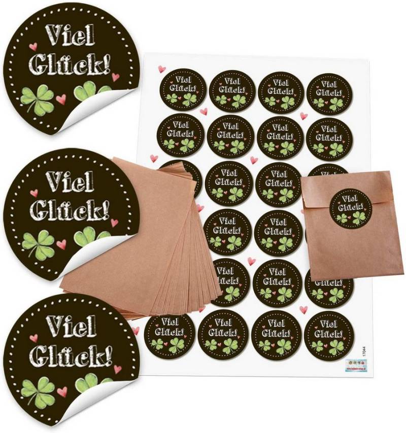 Logbuch-Verlag Geschenkbox 24 braune Papiertüten 8,5 x 13 cm + Aufkleber – Für Hochzeit von Logbuch-Verlag