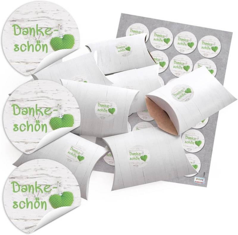 Logbuch-Verlag Geschenkbox 24 kleine Geschenkboxen Holz Optik weiß 14,5 x 10,5 cm ca. 3 cm + 24 von Logbuch-Verlag