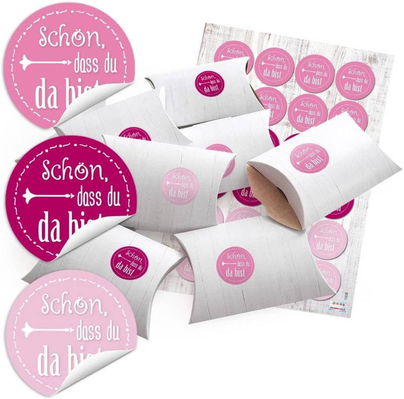 Logbuch-Verlag Geschenkbox 24 kleine Geschenkschachteln Geschenk-Boxen Kartons Holz Optik weiß von Logbuch-Verlag