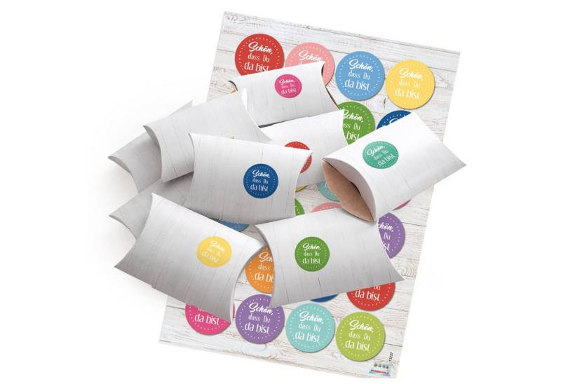 Logbuch-Verlag Geschenkbox 24 kleine Geschenkschachteln Geschenk-Boxen Kartons Holz Optik weiß von Logbuch-Verlag